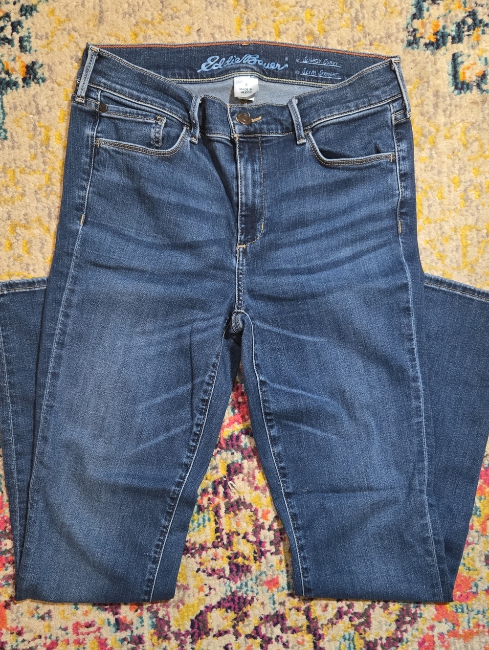 Eddie Bauer Slightly Curvy Slim Straight Jeans 8